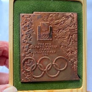 Original Lillehammer 1994 Athlete Winter Olympic Participation Medal Wooden Case
